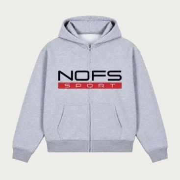 Grey None of Us "NOFS SPORT" Zipper Hoodie