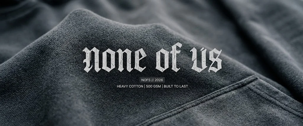 heavyweight cotton fabric texture 500 gsm none of us hoodie